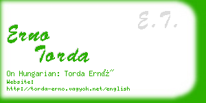 erno torda business card